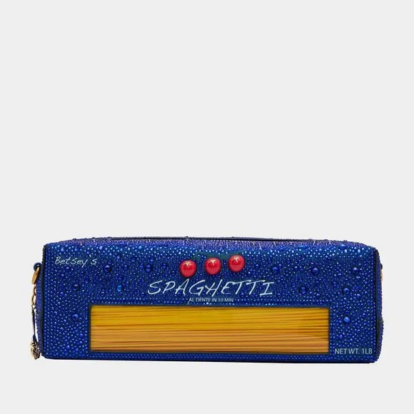 Betsey Johnson Kitsch Feelin Saucy Crossbody Bag Blue Multi NWT - Picture 4 of 12